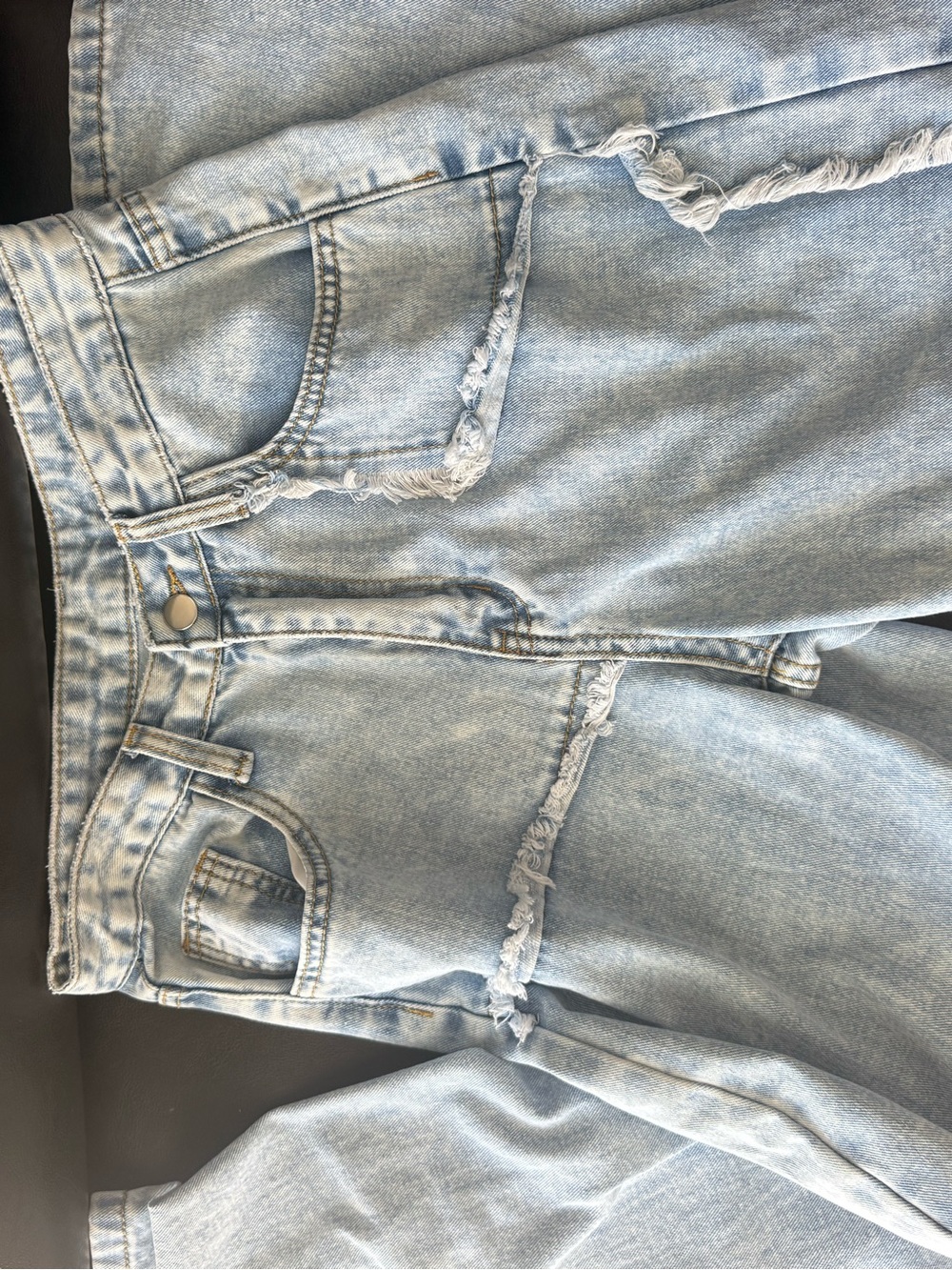 SHEIN Light Blue Distressed Boyfriend Jeans